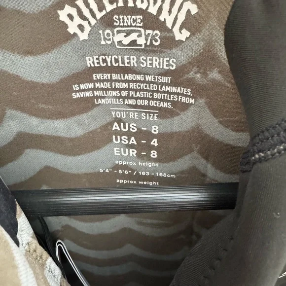 Billabong Black Women's One Piece Springsuit Freediving Surf 2mm - Picture 2 of 2